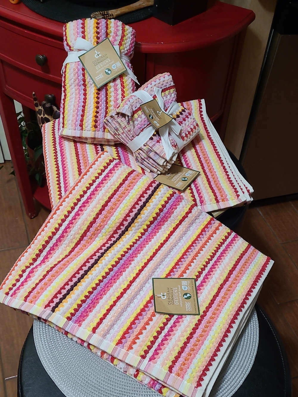 Deborah Connolly Striped Multi-Color Bath Towel Set